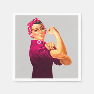Cancer Awareness Rosie The Riveter Napkin