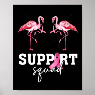 Cancer Awareness Shirt Women Flamingo Support Squa Poster