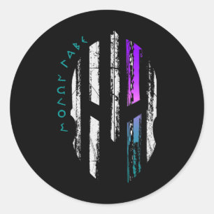Cancer Awareness Spartan Warrior Helmet Thin Line Classic Round Sticker