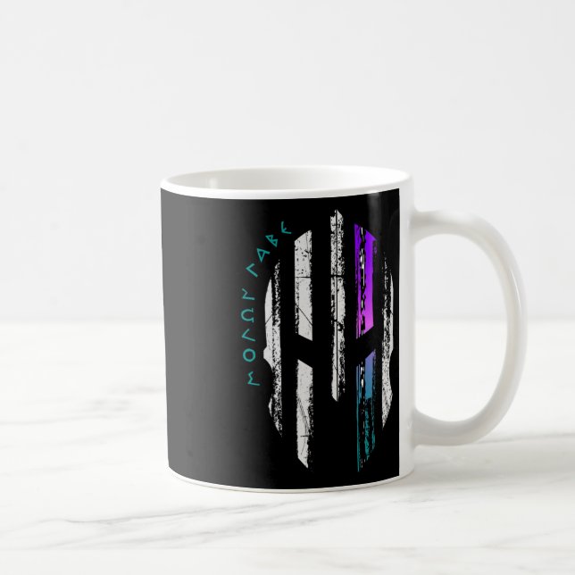 Cancer Awareness Spartan Warrior Helmet Thin Line  Coffee Mug (Right)