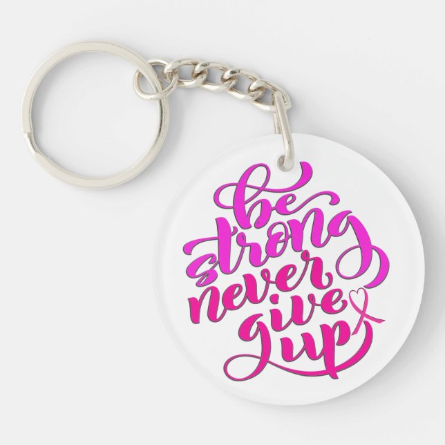 Cancer Awareness Strength Key Ring (Front)