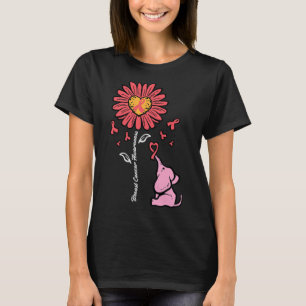 Cancer Awareness Sunflower Elephant Girl Kids Todd T-Shirt
