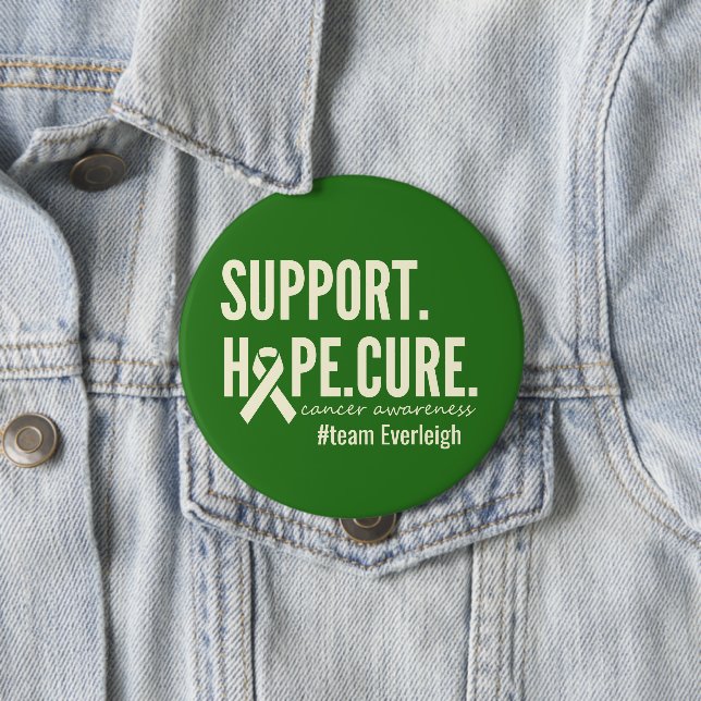 cancer awareness support cure Personalised Button  (In Situ)