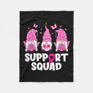 Cancer Awareness Support Squad Gnomes Pink Women  Fleece Blanket