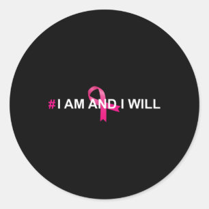 Cancer Awareness Support Theme 2022 Pink Ribbon Aw Classic Round Sticker