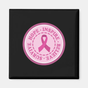Cancer Awareness Survive Hope Inspire Believe Magnet