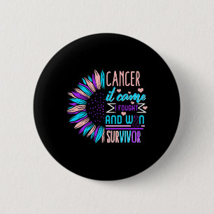 Cancer Awareness Survivor Sunflower Thyroidectomy 6 Cm Round Badge