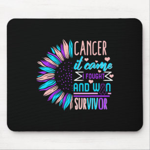 Cancer Awareness Survivor Sunflower Thyroidectomy Mouse Pad
