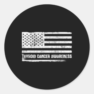Cancer Awareness Thyroid Cancer Classic Round Sticker