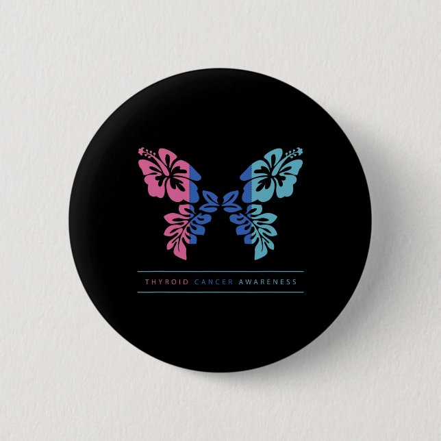 Cancer Awareness Thyroid Cancer Support  6 Cm Round Badge (Front)
