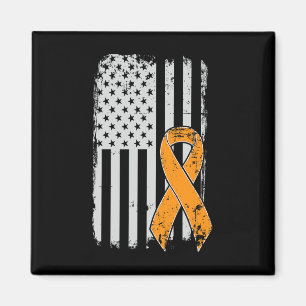 Cancer Awareness - Vintage Us American Flag Magnet