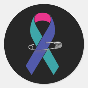 Cancer Awareness Walk Support Ribbon  Classic Round Sticker