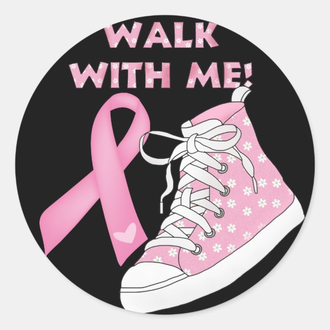 Cancer Awareness - Walking for the Cure Classic Round Sticker (Front)