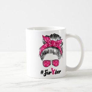 Cancer Awareness Warrior Believe Messy Bun Womens Coffee Mug