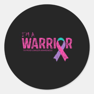 Cancer Awareness Warrior Classic Round Sticker