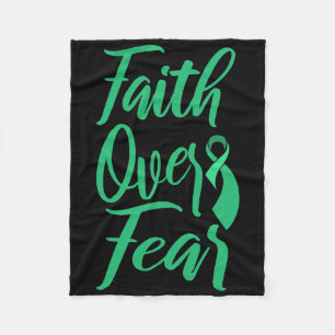 Cancer Awareness World Cancer Day Faith Over Fear Fleece Blanket