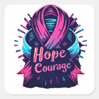 Cancer awarness collection square sticker