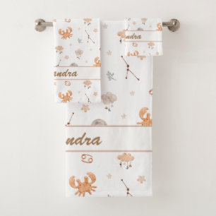 Cancer Baby Gentle & Snuggly for Little Crabs Bath Towel Set
