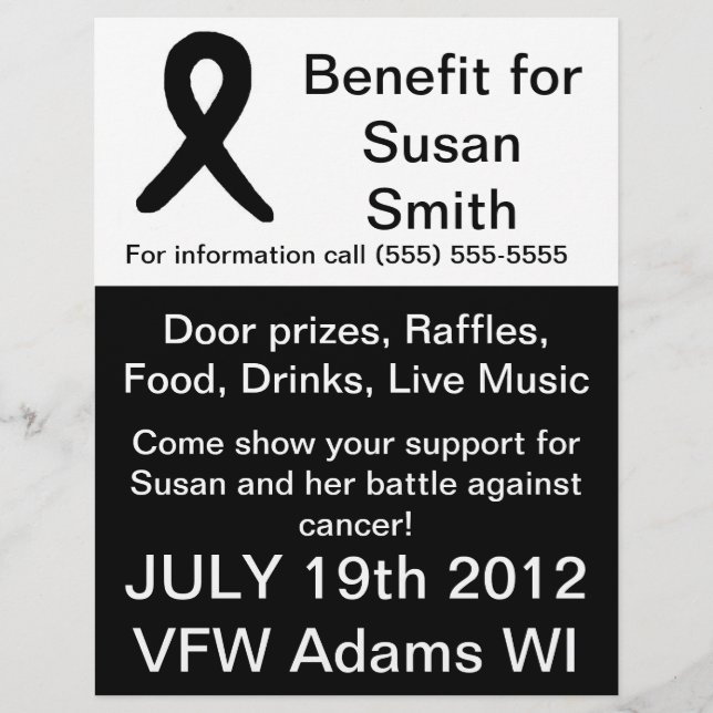 Cancer benefit flyer (Front)