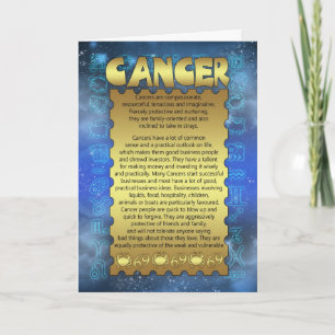 Cancer Birthday Card - Zodiac Birthday Card - Canc