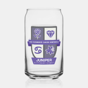 Cancer Birthday Crest™ for June 22-30 Can Glass