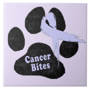 Cancer Bites - Canine Stomach Cancer Awareness Ceramic Tile
