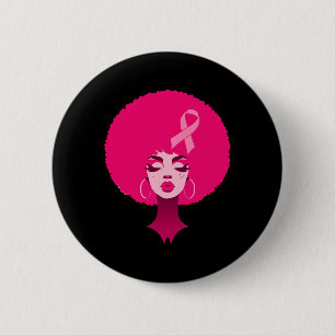 Cancer Black African American Women Support Pink 3 6 Cm Round Badge