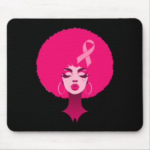 Cancer Black African American Women Support Pink 3 Mouse Pad