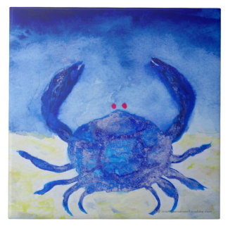 Cancer Blue Zodiac Symbol Ceramic Tile