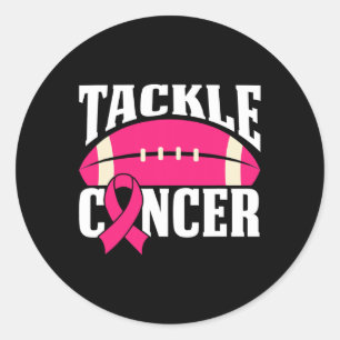 Cancer Breast Awareness Tackle Pink Ribbon Classic Round Sticker