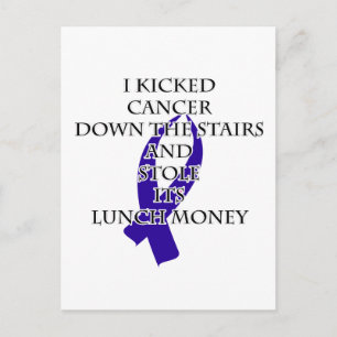Cancer Bully (Dark Blue Ribbon) Postcard