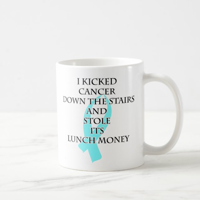 Cancer Bully (Light Blue Ribbon) Coffee Mug (Right)