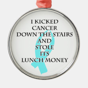 Cancer Bully (Light Blue Ribbon) Metal Tree Decoration