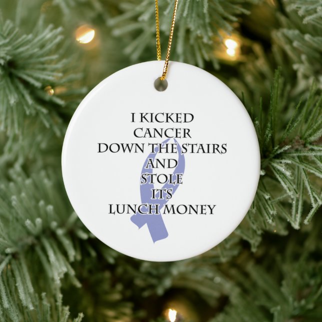 Cancer Bully (Periwinkle Ribbon)  Ceramic Ornament (Tree)