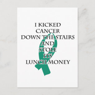 Cancer Bully (Teal Ribbon) Postcard