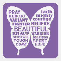 CANCER  BUTTERFLY - ENCOURAGING Stickers