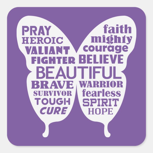CANCER  BUTTERFLY - ENCOURAGING Stickers (Front)