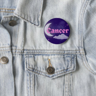 Cancer Celestial Aesthetic Moon Cloud Stars Design 6 Cm Round Badge