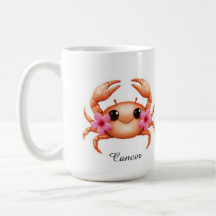 Cancer Celestial Zodiac Mug - Pink Crab Art