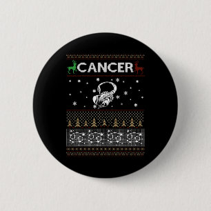 Cancer Christmas Ugly Sweater 6 Cm Round Badge