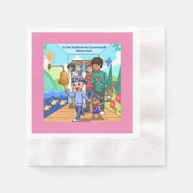 Cancer Coined Cocktail Party Napkins Anniversary (Front)