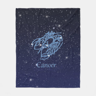 Cancer Constellation and Zodiac Sign with Stars Fleece Blanket