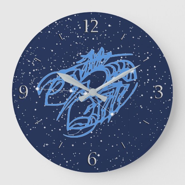 Cancer Constellation and Zodiac Sign with Stars Large Clock (Front)