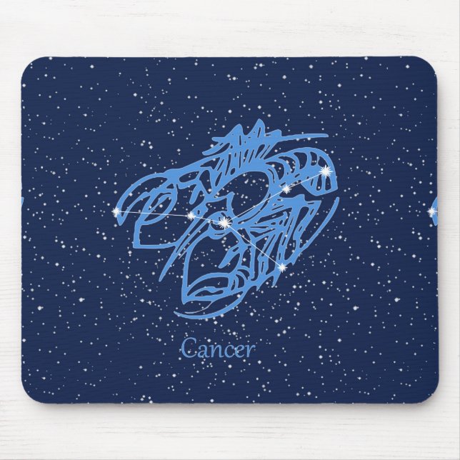 Cancer Constellation and Zodiac Sign with Stars Mouse Pad (Front)