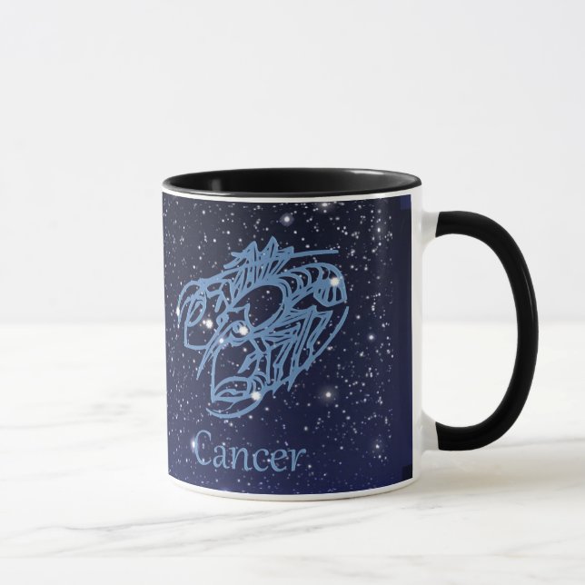 Cancer Constellation and Zodiac Sign with Stars Mug (Right)
