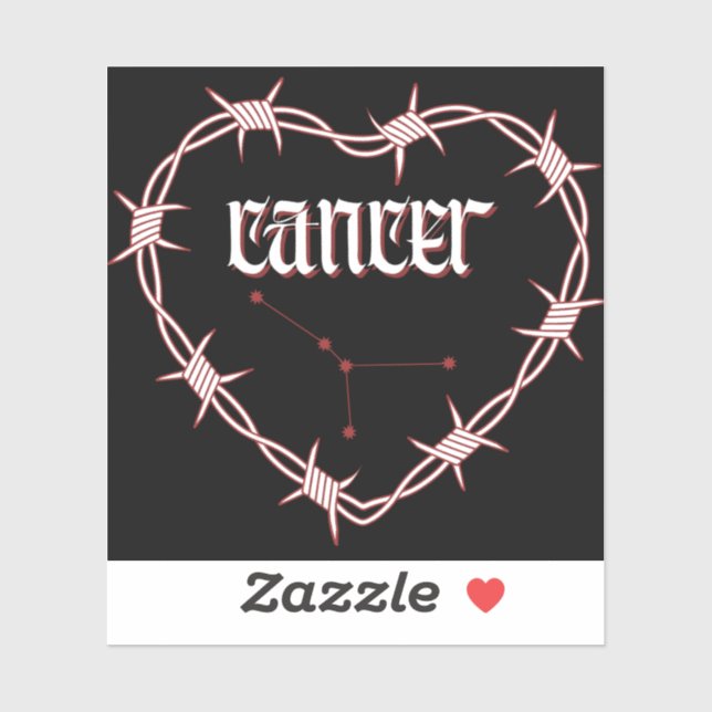 Cancer Constellation Gothic Barbed Wire Design (Sheet)
