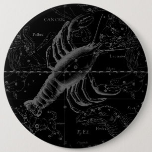 Cancer Constellation Hevelius 1690 Decor 6 Cm Round Badge