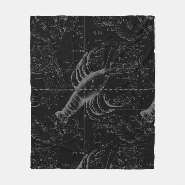 Cancer Constellation Hevelius 1690 Decor Fleece Blanket (Front)
