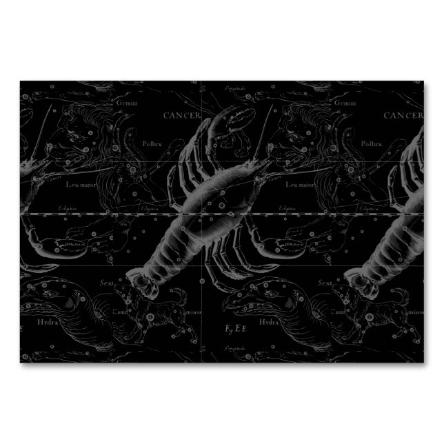 Cancer Constellation Hevelius 1690 Decor Table Number (Front)