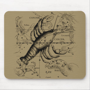 Cancer Constellation Hevelius 1690 Engaving Mouse Pad